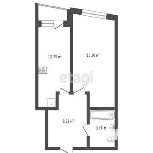 1-к квартира, вторичка, 39м2, 23/25 этаж