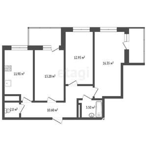 3-к квартира, вторичка, 72м2, 15/25 этаж