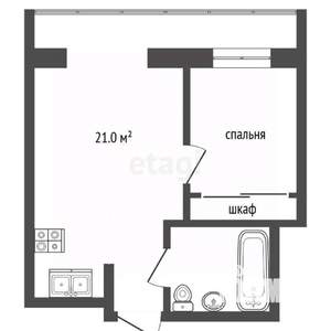 1-к квартира, вторичка, 42м2, 2/9 этаж