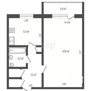 1-к квартира, вторичка, 23м2, 9/9 этаж