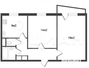 2-к квартира, вторичка, 54м2, 6/9 этаж