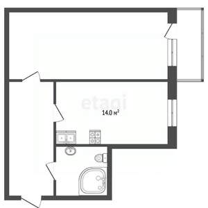 1-к квартира, вторичка, 44м2, 10/24 этаж