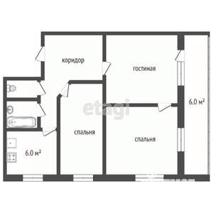 3-к квартира, вторичка, 63м2, 1/5 этаж