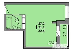 Студия квартира, вторичка, 32м2, 7/15 этаж