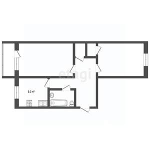 2-к квартира, вторичка, 46м2, 5/5 этаж