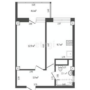 1-к квартира, вторичка, 40м2, 11/25 этаж