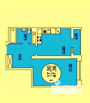 2-к квартира, вторичка, 47м2, 3/19 этаж