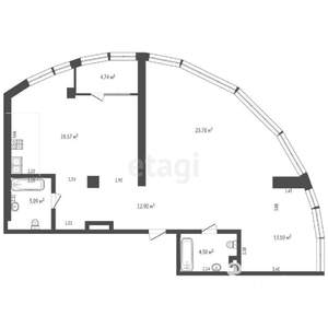 3-к квартира, вторичка, 90м2, 29/32 этаж