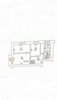 3-к квартира, вторичка, 52м2, 4/5 этаж
