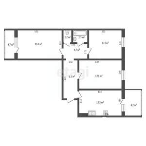 3-к квартира, вторичка, 87м2, 6/10 этаж