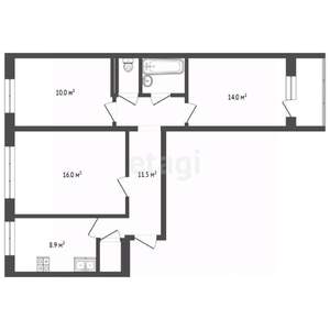 3-к квартира, вторичка, 64м2, 7/9 этаж