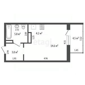 Студия квартира, вторичка, 32м2, 11/20 этаж
