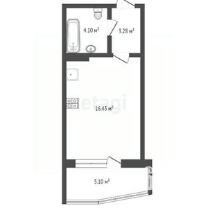 Студия квартира, вторичка, 29м2, 7/16 этаж