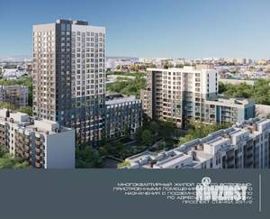 2-к квартира, строящийся дом, 76м2, 1/12 этаж