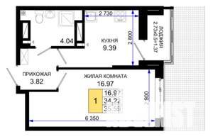 1-к квартира, вторичка, 36м2, 4/25 этаж