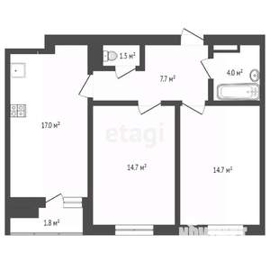 2-к квартира, вторичка, 59м2, 11/14 этаж