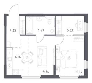 1-к квартира, вторичка, 41м2, 4/17 этаж