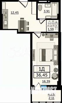 1-к квартира, вторичка, 37м2, 5/24 этаж