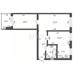 2-к квартира, вторичка, 58м2, 4/5 этаж