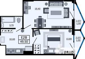 2-к квартира, вторичка, 49м2, 23/24 этаж