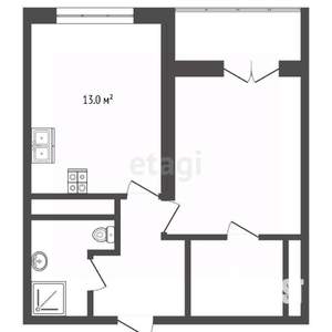 1-к квартира, вторичка, 40м2, 7/22 этаж