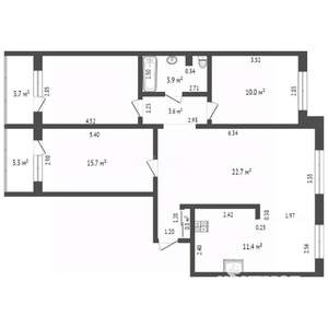3-к квартира, вторичка, 82м2, 2/9 этаж
