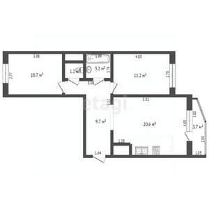 3-к квартира, вторичка, 60м2, 8/19 этаж