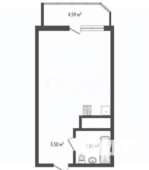 Студия квартира, сданный дом, 29м2, 12/19 этаж