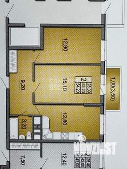 2-к квартира, вторичка, 54м2, 3/24 этаж