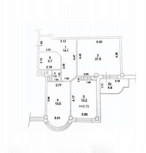 2-к квартира, вторичка, 75м2, 3/17 этаж