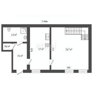 3-к квартира, вторичка, 53м2, 1/2 этаж