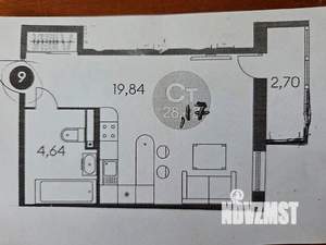 Студия квартира, вторичка, 28м2, 23/26 этаж