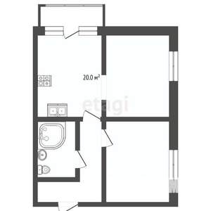 2-к квартира, вторичка, 52м2, 2/5 этаж