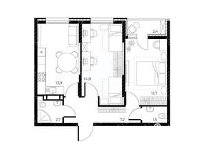 2-к квартира, вторичка, 54м2, 15/25 этаж