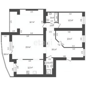 4-к квартира, вторичка, 64м2, 3/9 этаж