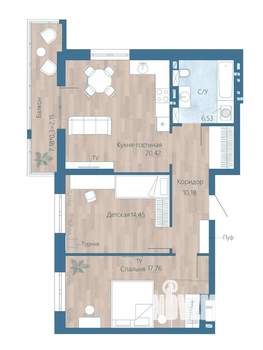 3-к квартира, вторичка, 72м2, 3/15 этаж