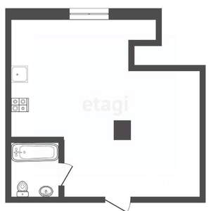 Студия квартира, вторичка, 34м2, 1/4 этаж