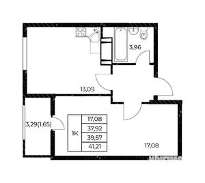 1-к квартира, вторичка, 41м2, 10/25 этаж