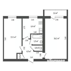2-к квартира, вторичка, 44м2, 4/5 этаж