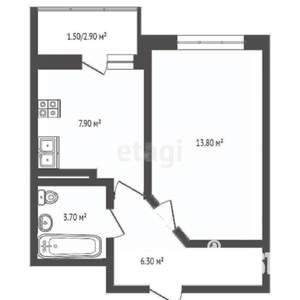 1-к квартира, вторичка, 36м2, 8/12 этаж