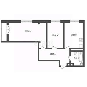 2-к квартира, вторичка, 61м2, 7/10 этаж