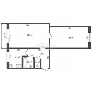 2-к квартира, вторичка, 45м2, 2/5 этаж