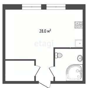 Студия квартира, вторичка, 37м2, 4/4 этаж