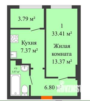 1-к квартира, вторичка, 33м2, 16/25 этаж