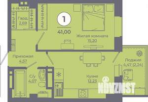 1-к квартира, вторичка, 41м2, 24/24 этаж