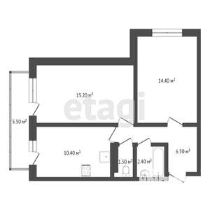 2-к квартира, сданный дом, 56м2, 19/24 этаж