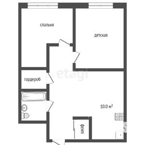 2-к квартира, вторичка, 50м2, 12/32 этаж