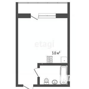 Студия квартира, вторичка, 20м2, 2/5 этаж