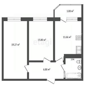 2-к квартира, вторичка, 56м2, 17/24 этаж