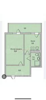 1-к квартира, вторичка, 40м2, 13/25 этаж